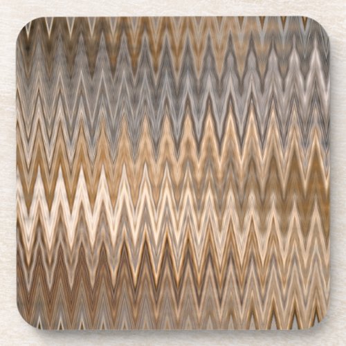 Earth Toned Wavy Pattern Beverage Coaster