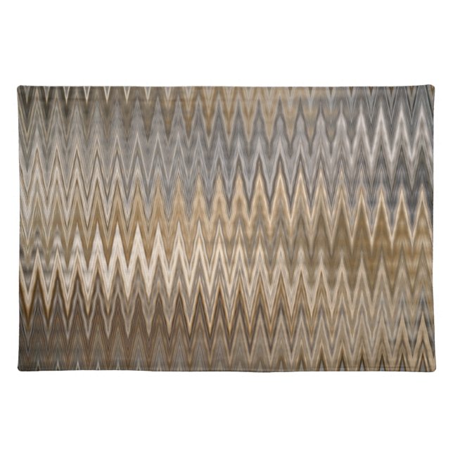 Earth Toned Wavy Pattern Cloth Placemat (Front)