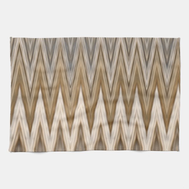 Earth Toned Wavy Pattern Kitchen Towel (Horizontal)