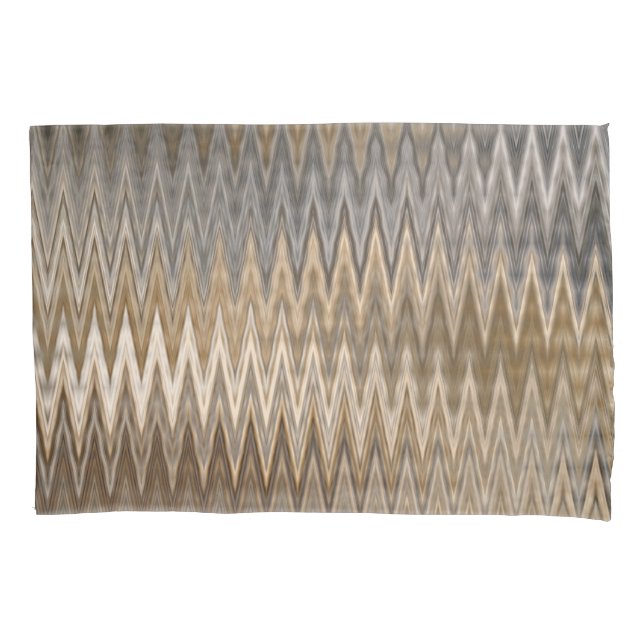 Earth Toned Wavy Pattern Pillow Case (Front)
