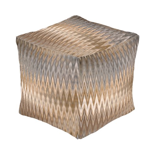 Earth Toned Wavy Pattern  Pouf