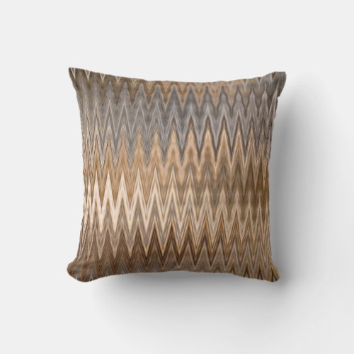 Earth Toned Wavy Pattern Throw Pillow