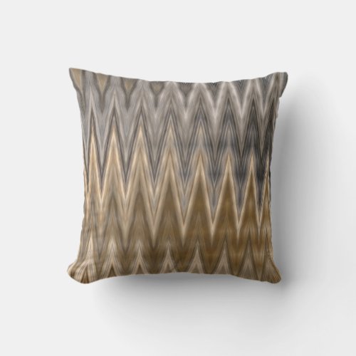 Earth Toned Wavy Pattern Throw Pillow
