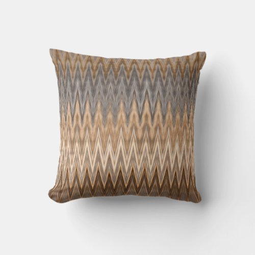 Earth Toned Wavy Pattern Throw Pillow