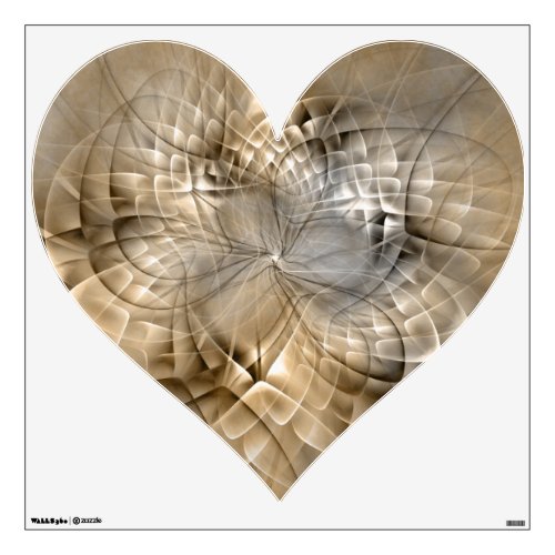 Earth Tones Abstract Modern Fractal Art Heart Wall Decal