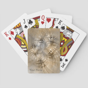 Earth Tones Abstract Modern Fractal Art Name Poker Cards
