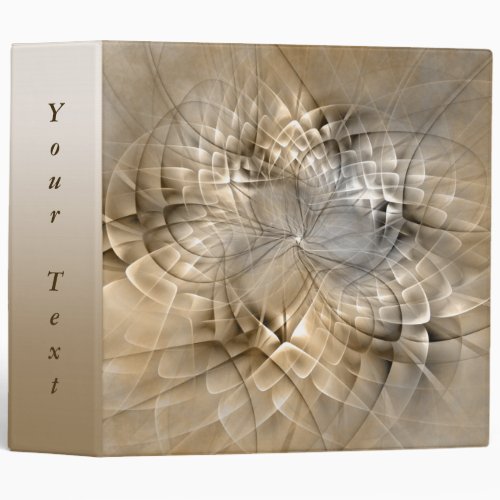 Earth Tones Abstract Modern Fractal Art Text 3 Ring Binder