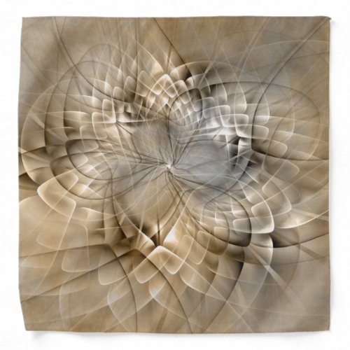 Earth Tones Abstract Modern Fractal Art Texture Bandana