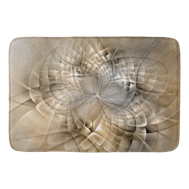 Earth Tones Abstract Modern Fractal Art Texture Bathroom Mat (Front)