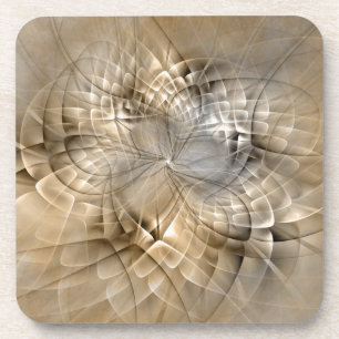 Earth Tones Abstract Modern Fractal Art Texture Beverage Coaster