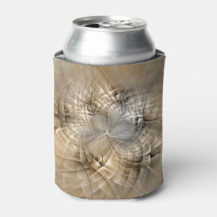 Earth Tones Abstract Modern Fractal Art Texture Can Cooler
