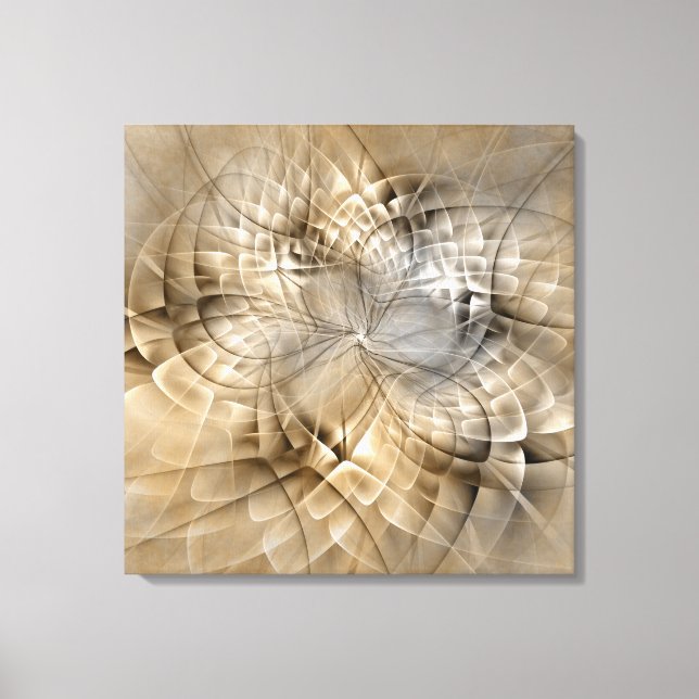 Earth Tones Abstract Modern Fractal Art Texture Canvas Print (Front)
