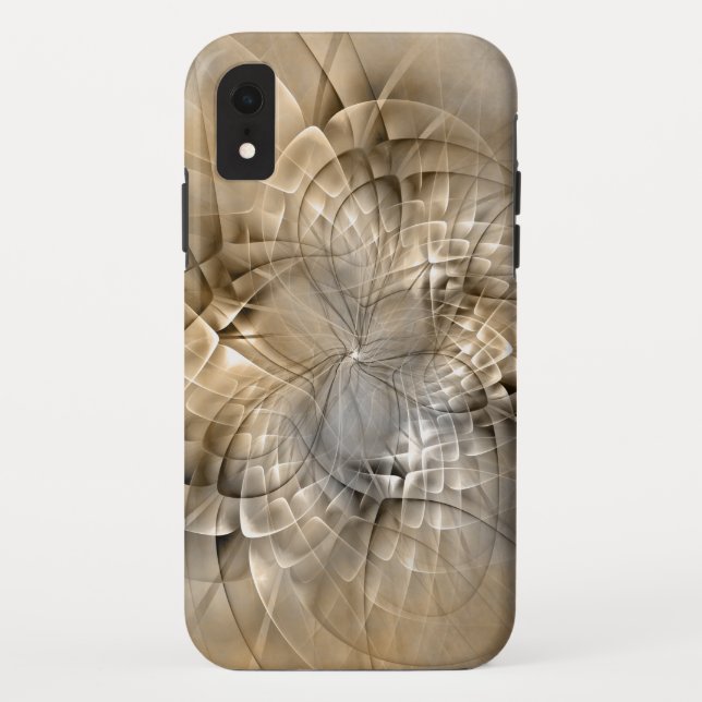 Earth Tones Abstract Modern Fractal Art Texture Case-Mate iPhone Case (Back)