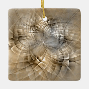 Earth Tones Abstract Modern Fractal Art Texture Ceramic Ornament