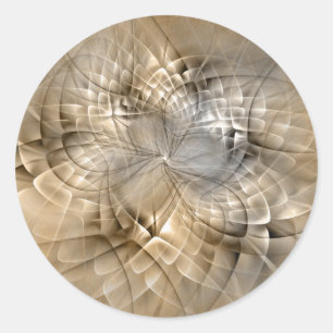 Earth Tones Abstract Modern Fractal Art Texture Classic Round Sticker