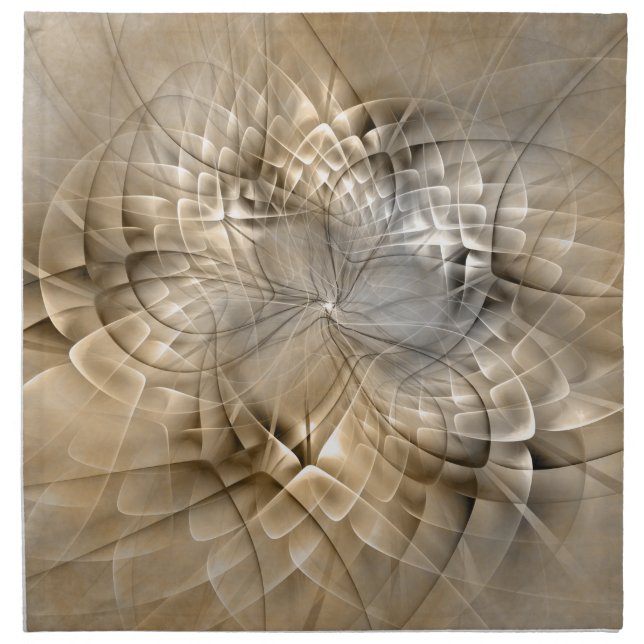 Earth Tones Abstract Modern Fractal Art Texture Cloth Napkin (Front)