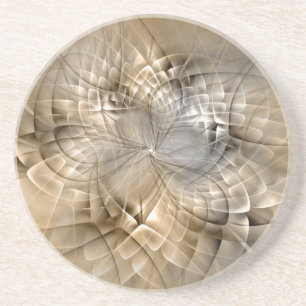 Earth Tones Abstract Modern Fractal Art Texture Coaster