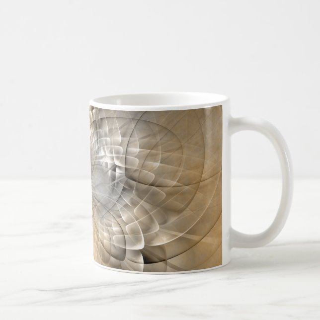 Earth Tones Abstract Modern Fractal Art Texture Coffee Mug (Right)