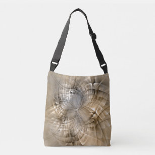 Earth Tones Abstract Modern Fractal Art Texture Crossbody Bag