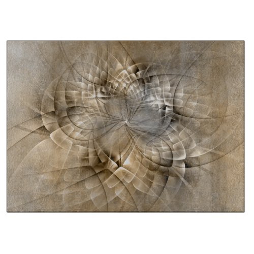 Earth Tones Abstract Modern Fractal Art Texture Cutting Board