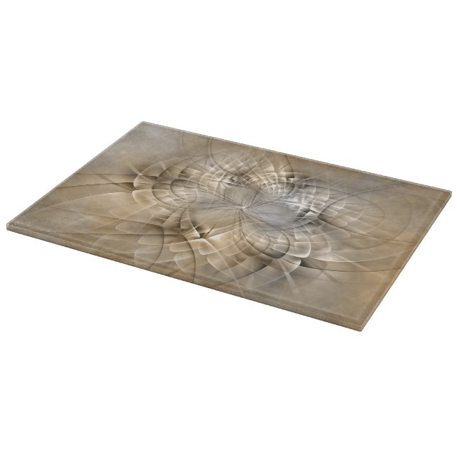 Earth Tones Abstract Modern Fractal Art Texture Cutting Board (Corner)