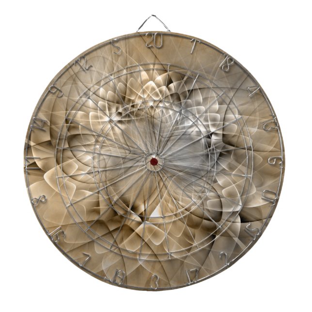 Earth Tones Abstract Modern Fractal Art Texture Dart Board (Front)