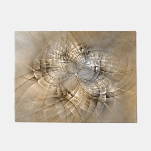 Earth Tones Abstract Modern Fractal Art Texture Doormat