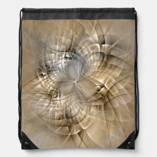 Earth Tones Abstract Modern Fractal Art Texture Drawstring Bag