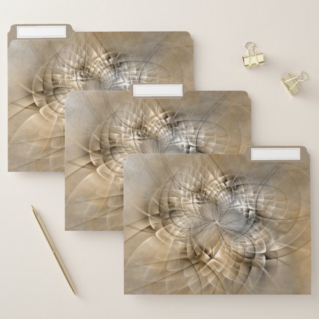 Earth Tones Abstract Modern Fractal Art Texture File Folder (Set)