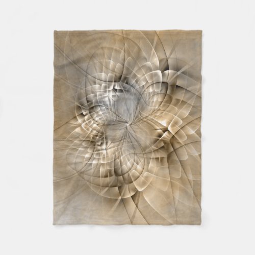 Earth Tones Abstract Modern Fractal Art Texture Fleece Blanket