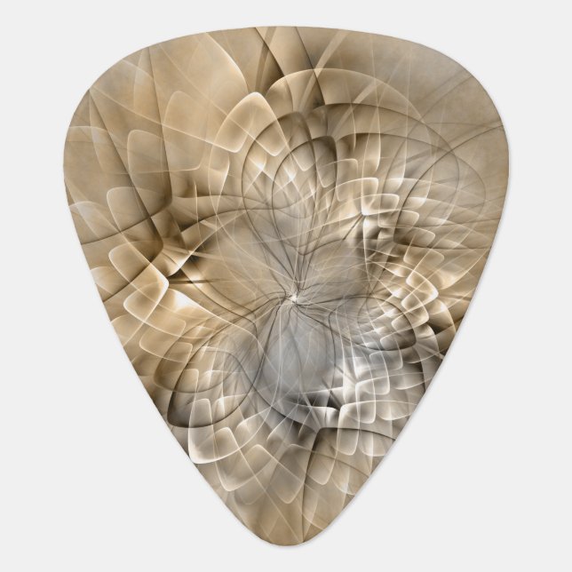 Earth Tones Abstract Modern Fractal Art Texture Guitar Pick (Front)