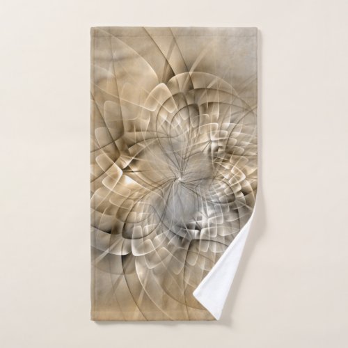 Earth Tones Abstract Modern Fractal Art Texture Hand Towel