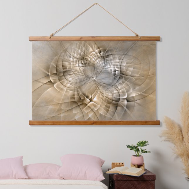 Earth Tones Abstract Modern Fractal Art Texture Hanging Tapestry (Bedroom)