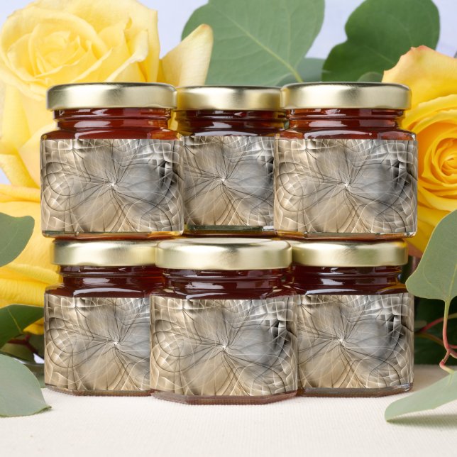 Earth Tones Abstract Modern Fractal Art Texture Honey Jar Favors (Insitu)