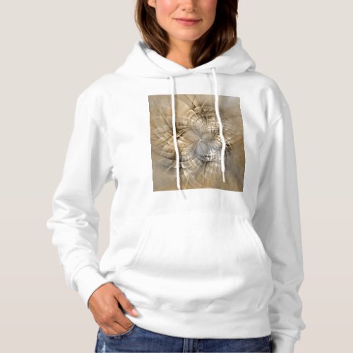 Earth Tones Abstract Modern Fractal Art Texture Hoodie