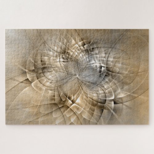 Earth Tones Abstract Modern Fractal Art Texture Jigsaw Puzzle