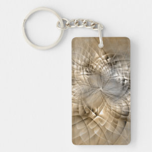 Earth Tones Abstract Modern Fractal Art Texture Keychain