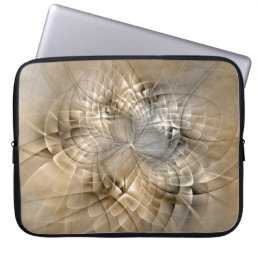 Earth Tones Abstract Modern Fractal Art Texture Laptop Sleeve