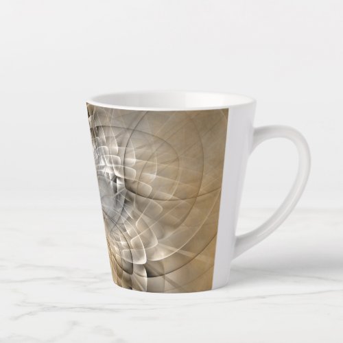 Earth Tones Abstract Modern Fractal Art Texture Latte Mug