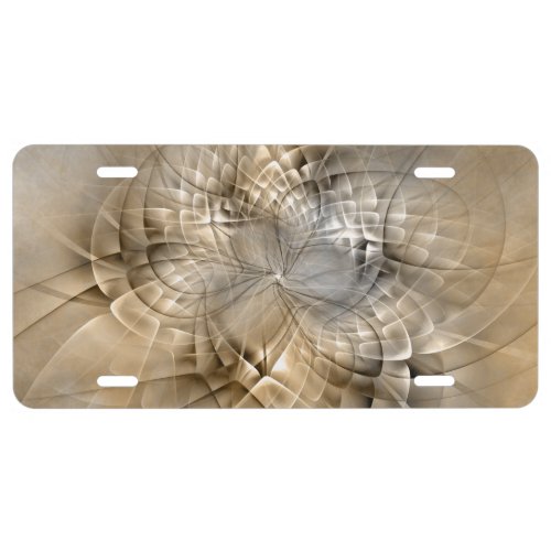 Earth Tones Abstract Modern Fractal Art Texture License Plate
