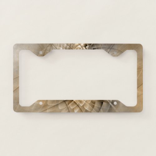 Earth Tones Abstract Modern Fractal Art Texture License Plate Frame