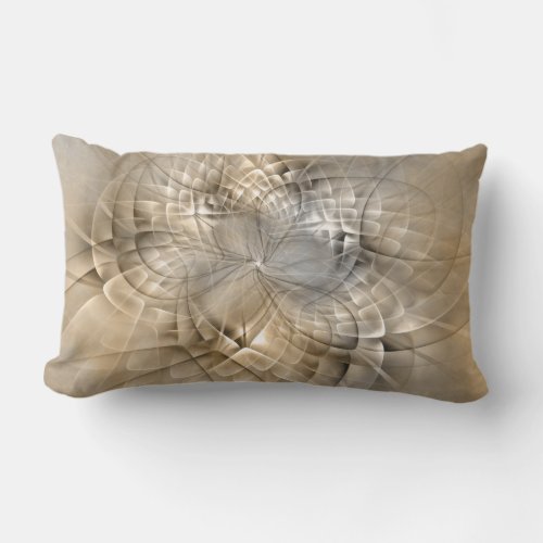 Earth Tones Abstract Modern Fractal Art Texture Lumbar Pillow