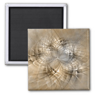 Earth Tones Abstract Modern Fractal Art Texture Magnet