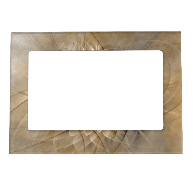 Earth Tones Abstract Modern Fractal Art Texture Magnetic Frame (Front)