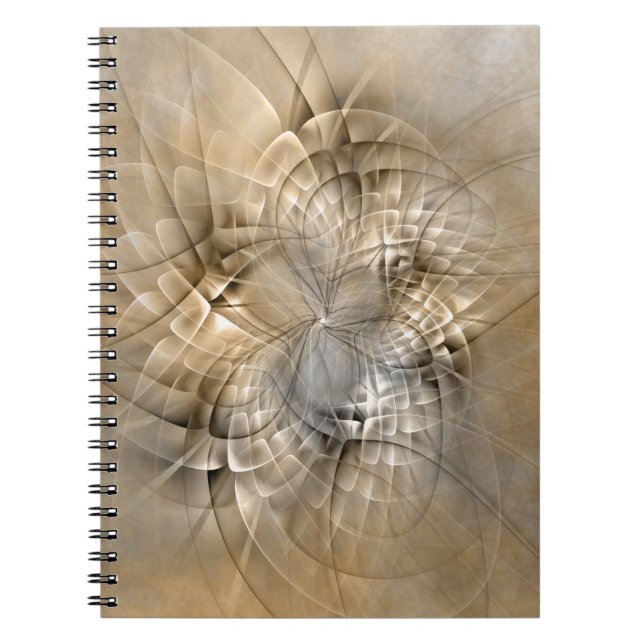Earth Tones Abstract Modern Fractal Art Texture Notebook (Front)