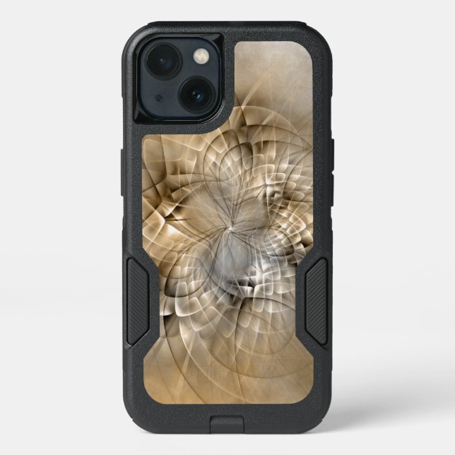 Earth Tones Abstract Modern Fractal Art Texture Otterbox iPhone Case (Back)