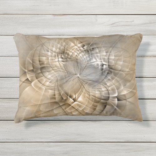 Earth Tones Abstract Modern Fractal Art Texture Outdoor Pillow