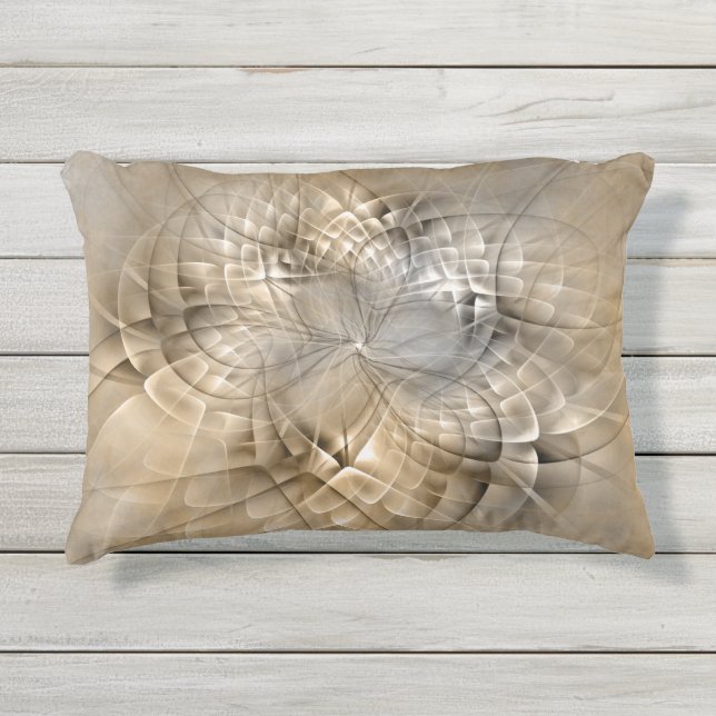 Earth Tones Abstract Modern Fractal Art Texture Outdoor Pillow (Front)