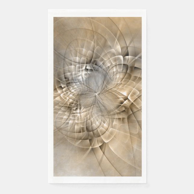 Earth Tones Abstract Modern Fractal Art Texture Paper Guest Towels (Front)
