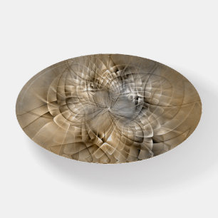Earth Tones Abstract Modern Fractal Art Texture Paperweight